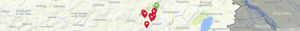Kartenansicht für Apotheken-Notdienste in der Nähe von Berndorf (Baden, Niederösterreich)